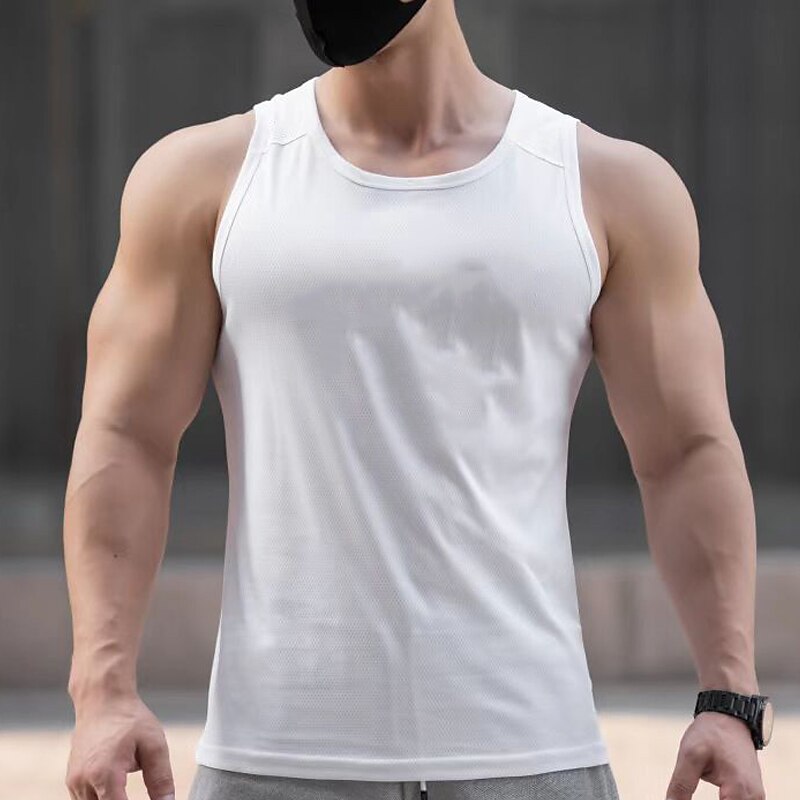 Men's Tank Top Sleeveless Shirt Plain Crew Neck Outdoor Going out Sleeveless Sport Muscle Vest Top