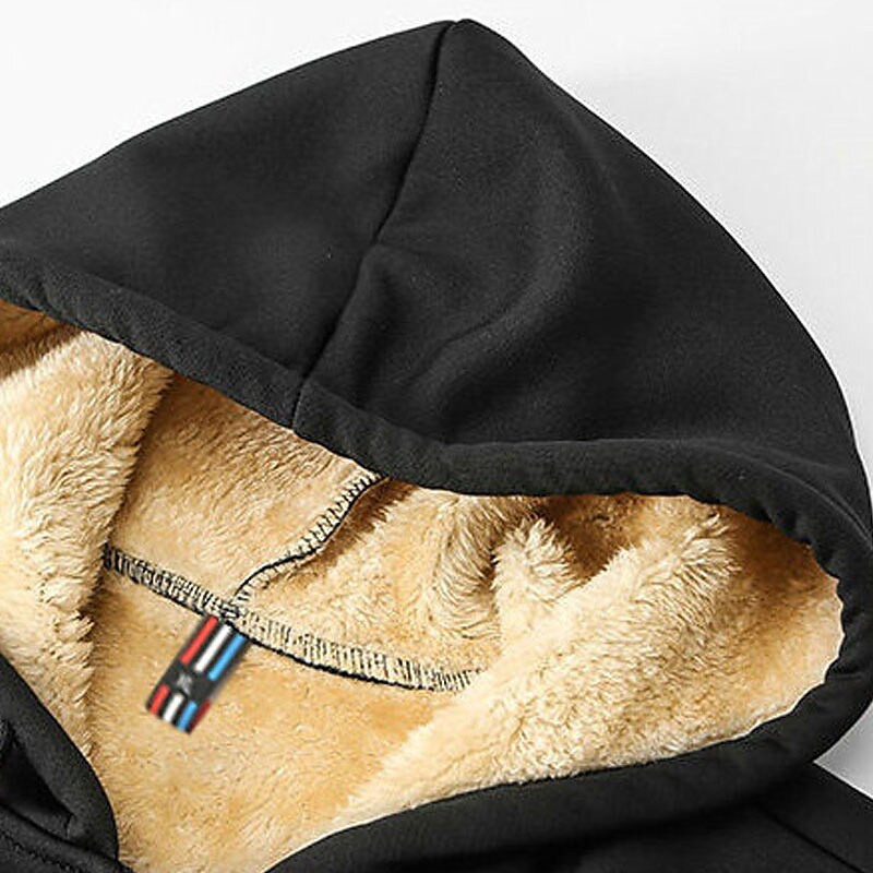 Men's Warm Hooded Solid Color Sweatshirt Elastic Pant Basic Two Piece