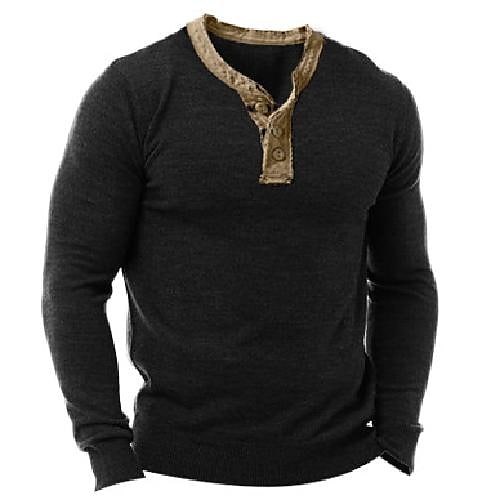Men's Large Size Solid Color Long-sleeved Brown Retro Sweatshirt