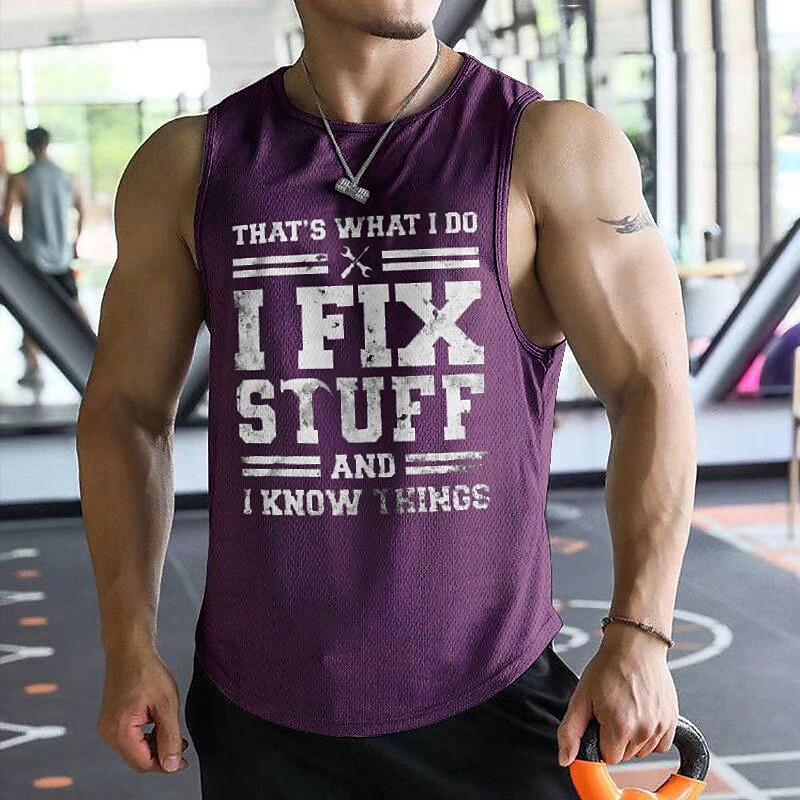 Men's Workout Tank Top Running  Sleeveless Top Athletic Breathable Moisture Wicking Soft Hiking Walking Sportswear