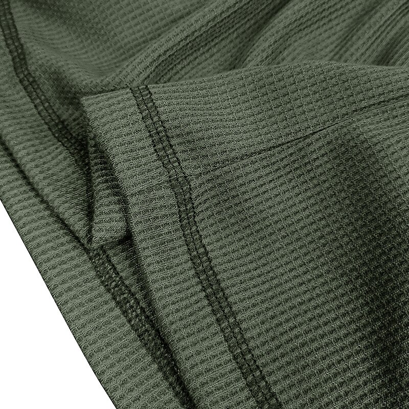 Men's Waffle Henley Shirtt Top Patchwork Henley Street Vacation Long Sleeve Fashion Designer  Henley Shirt