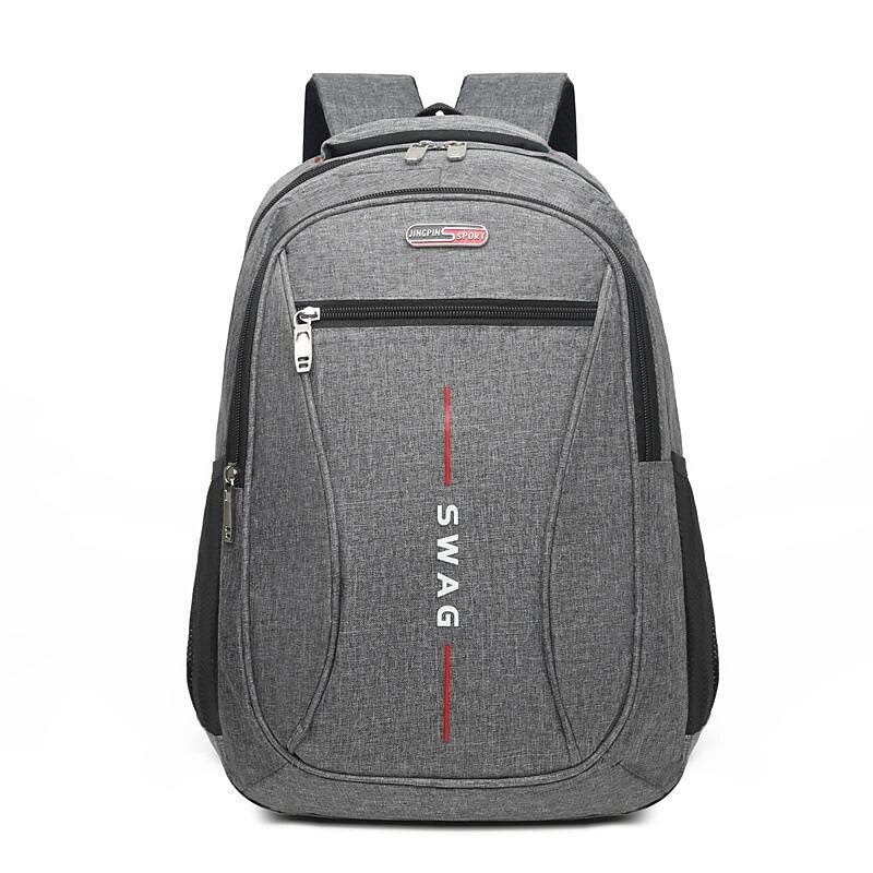 Men's Backpack School Bag Bookbag Commuter Backpack School Daily Solid Color Oxford Cloth Large Capacity Breathable Lightweight Zipper Black Blue Grey