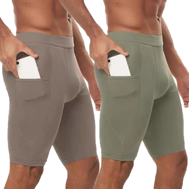 Men's Athletic Shorts Elastic Waist Solid Color Plain Comfort Breathab