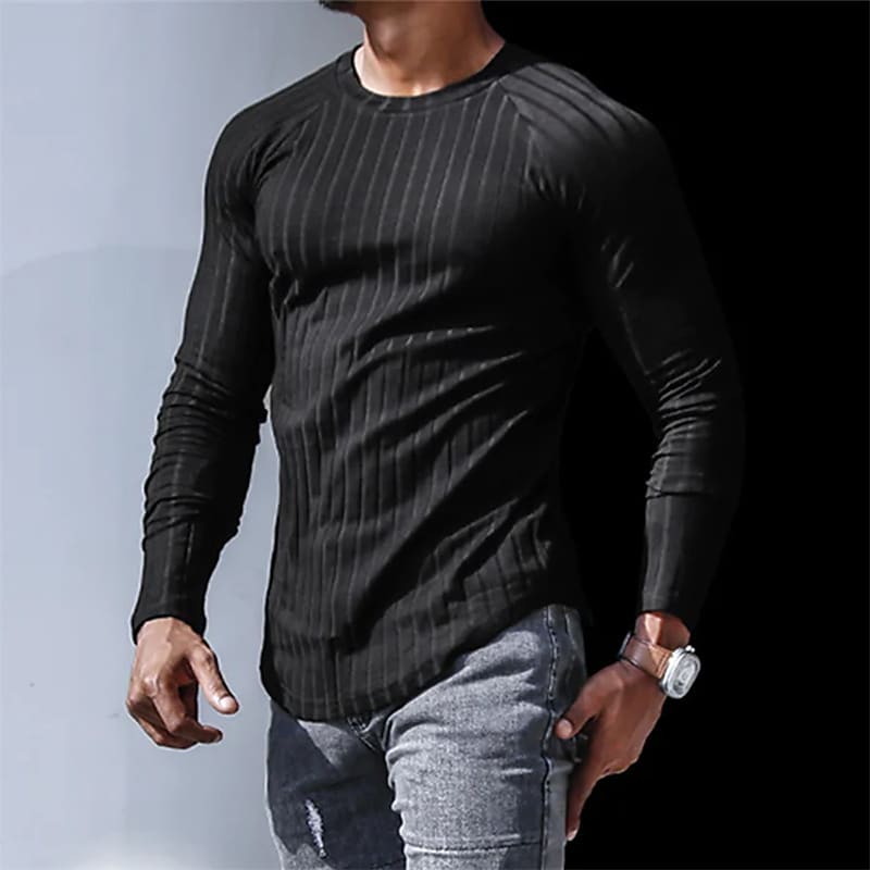 Men's T shirt Tee Solid Colored Crew Neck Gray White Black Street Sports Long Sleeve Clothing Apparel Designer Casual Comfortable Big and Tall