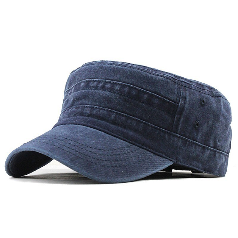 Men's Military Cap Cadet Hat Cotton Pure Color Daily Stylish Street Da