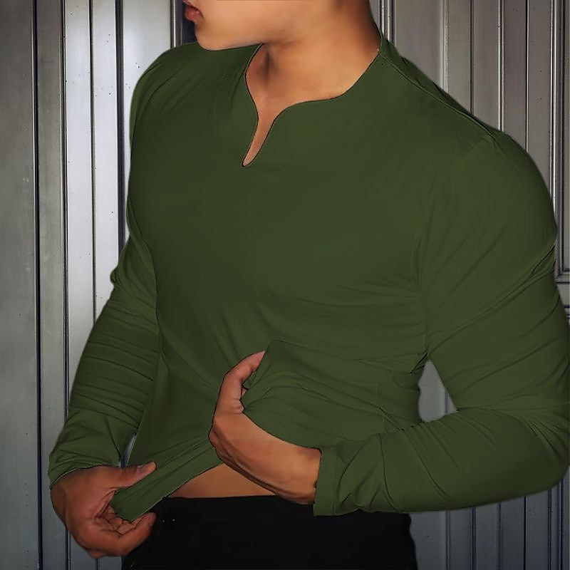 Men's T shirt Tee Tee Top Plain V Neck Street Vacation Short Sleeves Clothing Apparel Fashion Designer Basic Top