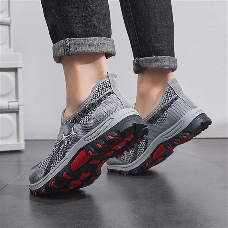 Men's Sneakers Casual Shoes Sporty Look Flyknit Shoes Sporty Vintage Casual Outdoor Daily Running Shoes Hiking Shoes Fitness & Cross Training Shoes Tissage Volant Breathable Top