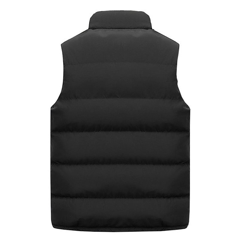 Men's Winter Solid Lightweight Windproof Sleeveless Warm Jacket