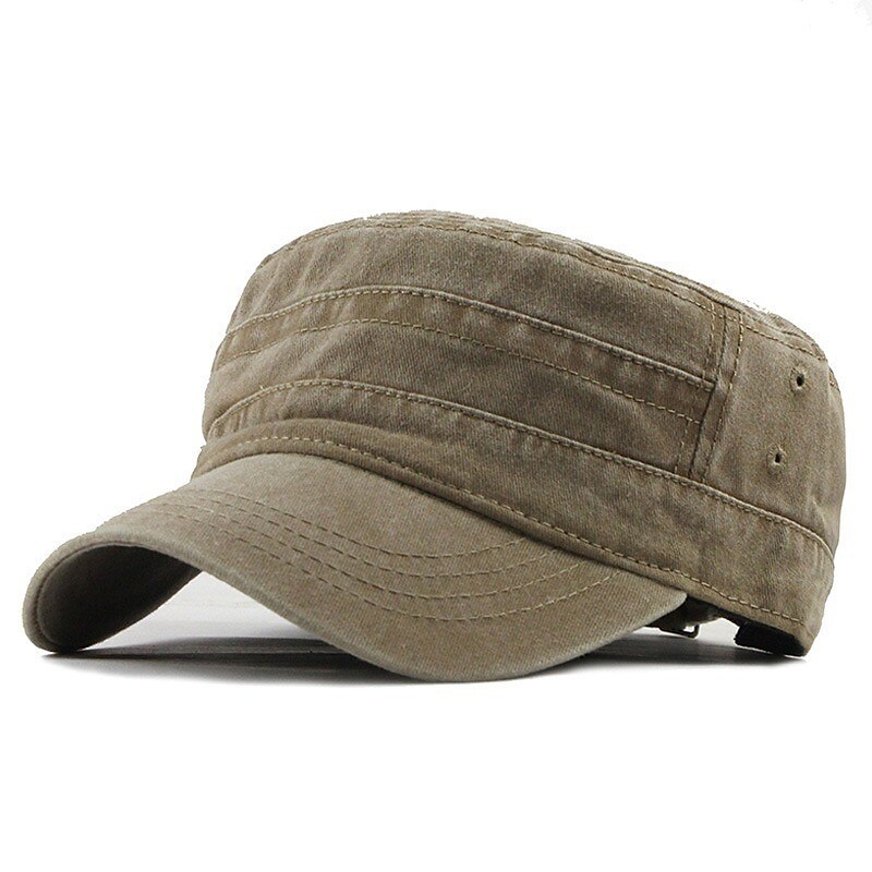 Men's Military Cap Cadet Hat Cotton Pure Color Daily Stylish Street Da