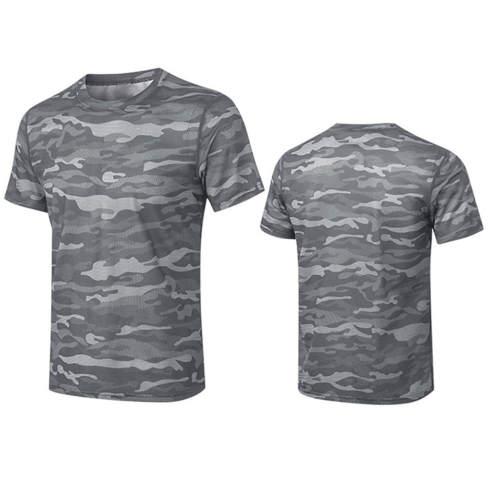 Men's Workout Running Short Sleeve Top Athletic Breathable Soft Quick Dry Running Jogging Training Sportswear