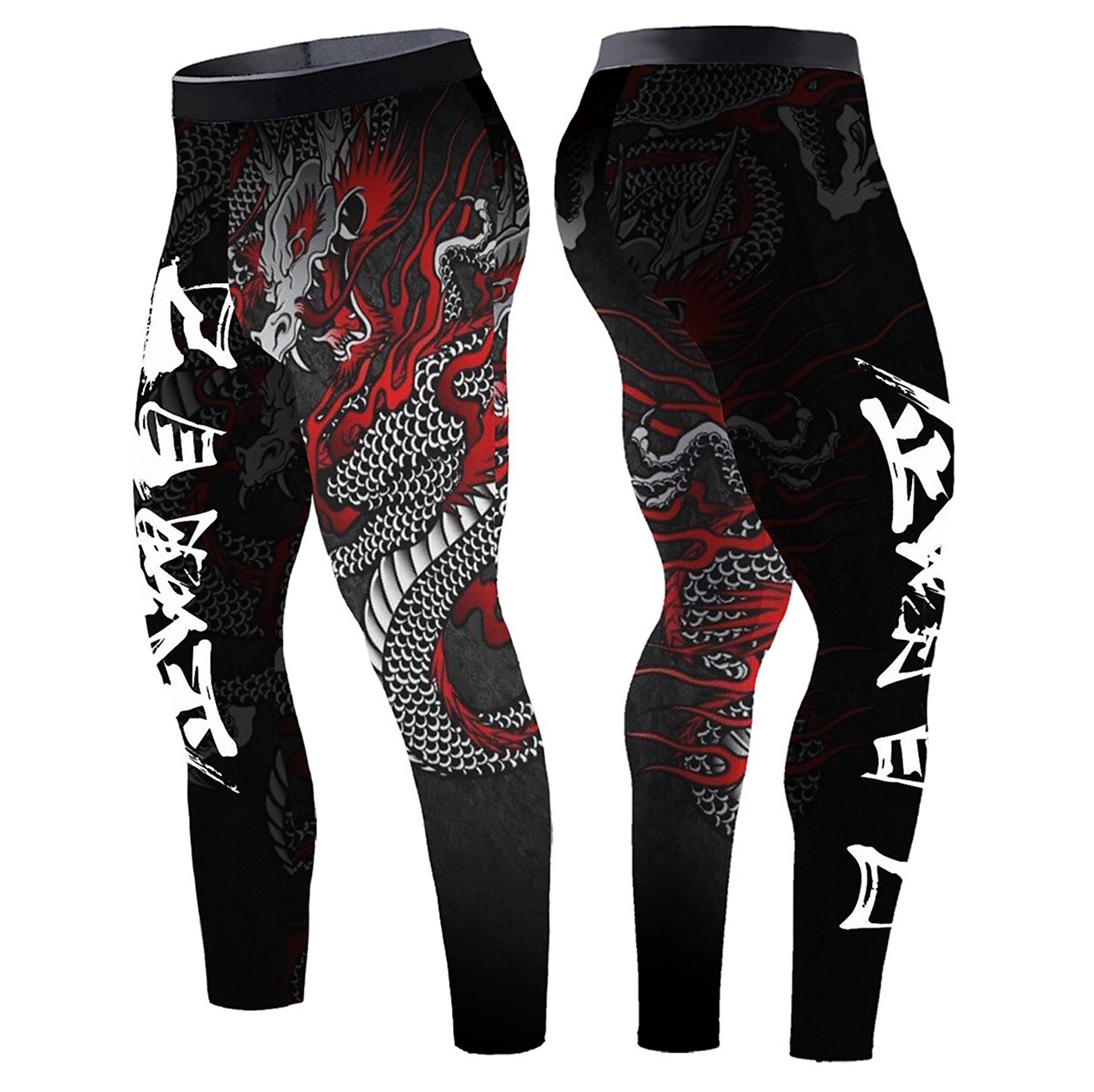 Men's Running Tights Leggings Compression Pants Athletic Breathable Qu