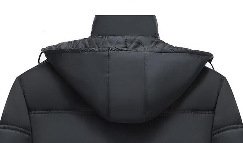 Men's Casual Zipper Windproof  Solid Color Outerwear Warm Coat