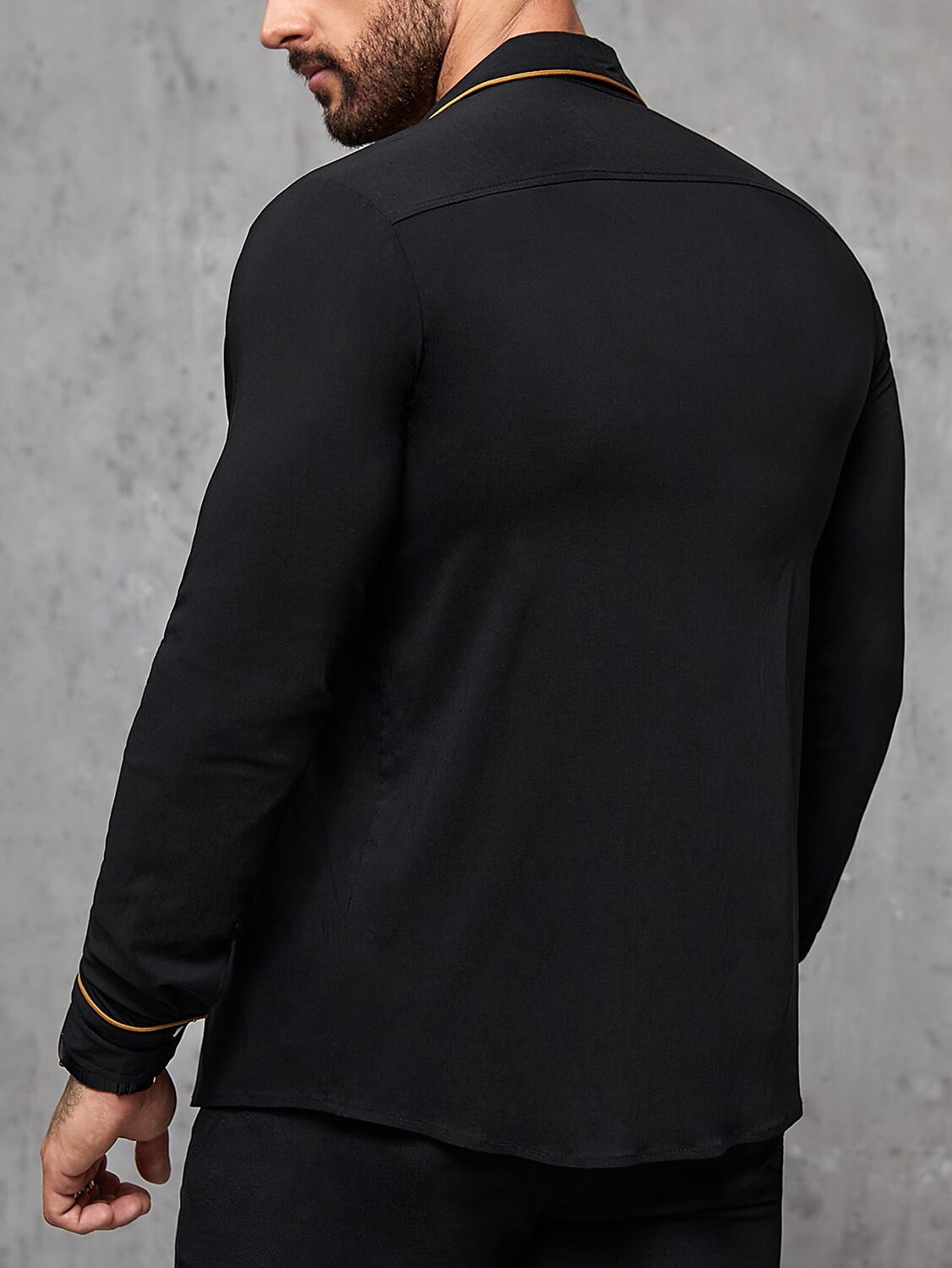 Men's Outdoor Casual Fashion Vacation Breathable Comfortable Light Plain Lapel Long Sleeve Shirt