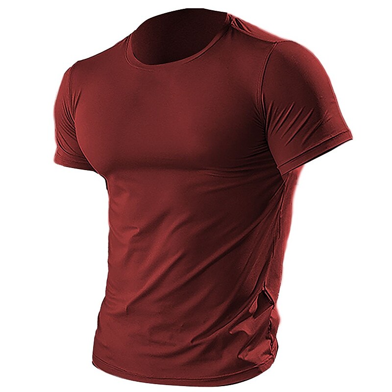 Men's T shirt Cool Plain Crew Neck Street Vacation Short Sleeves Basic Top