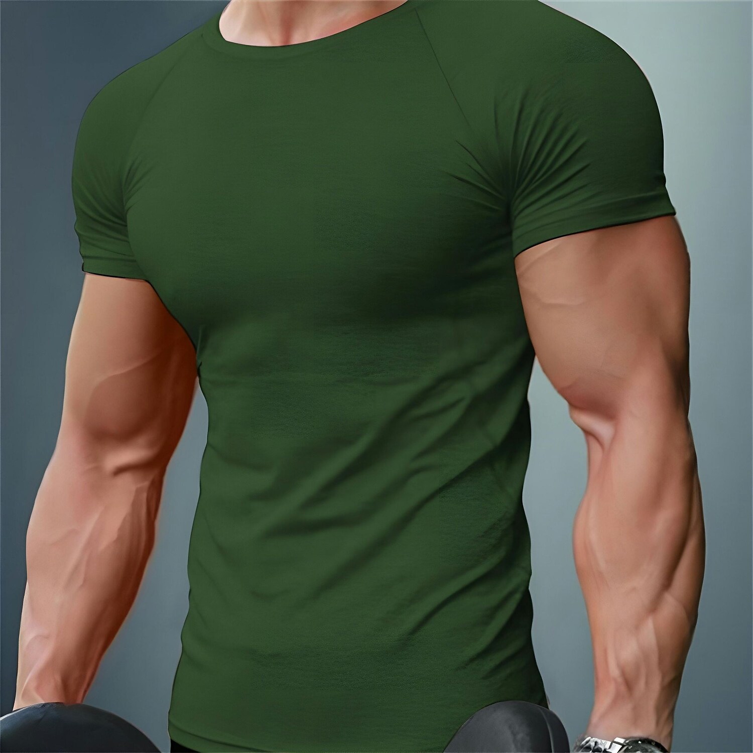 Men's T shirt Muscle Shirt Plain Crew Neck Casual Holiday Short Sleeve
