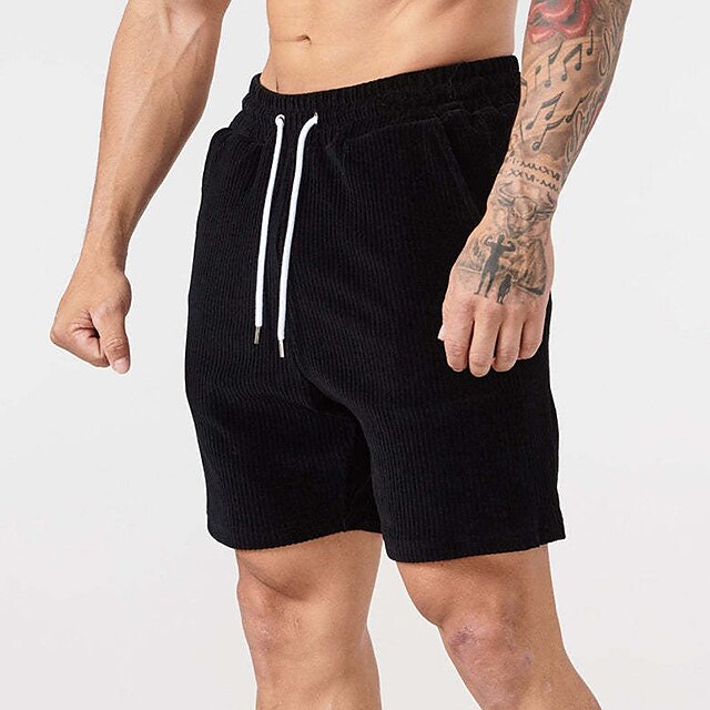 Men's Fitness Outdoor Runing Sport Casual Pocket Drawstring Lightweight Pattern Print Shorts