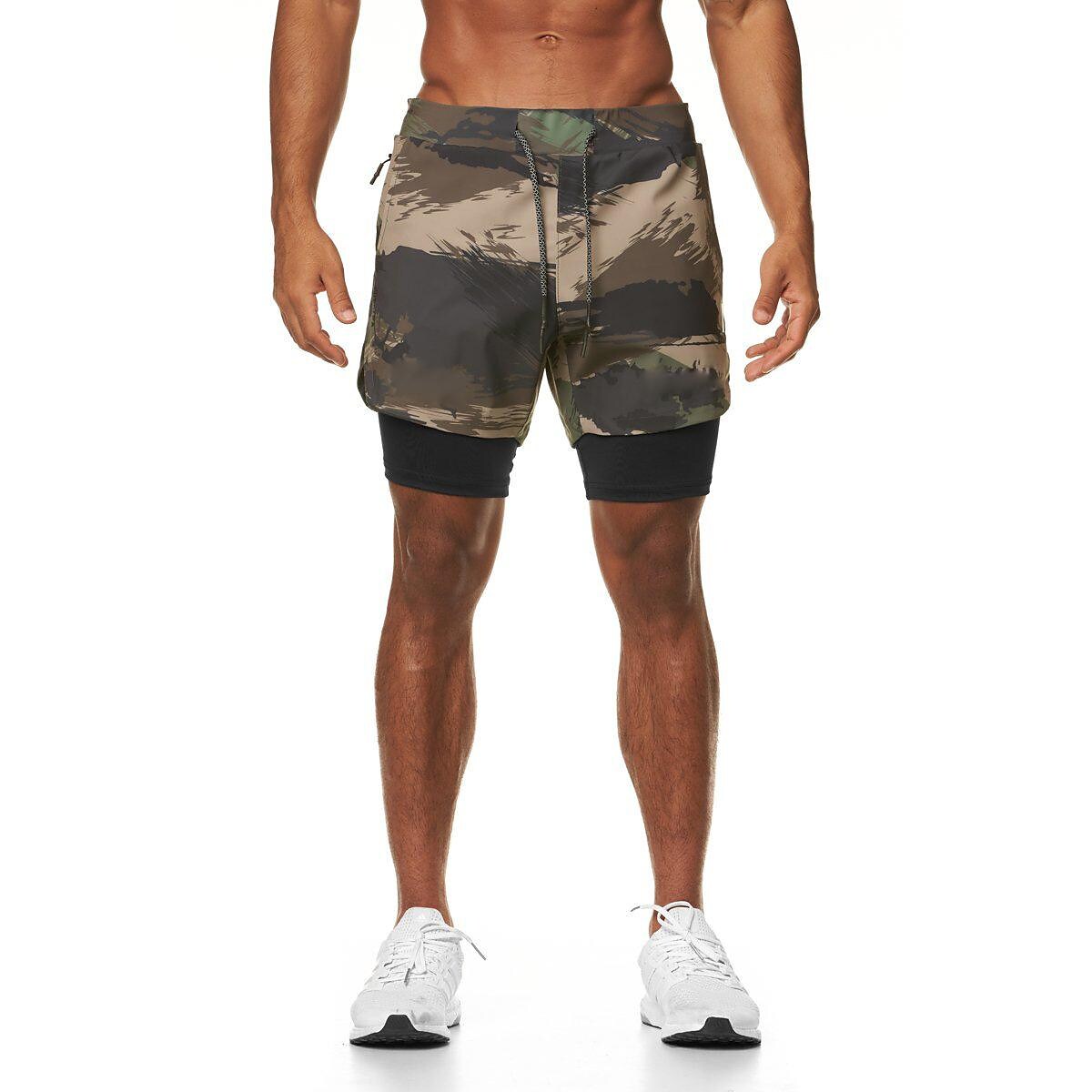 Men's Sports Shorts Outdoor Running Cycling Breathable Double-layer Shorts
