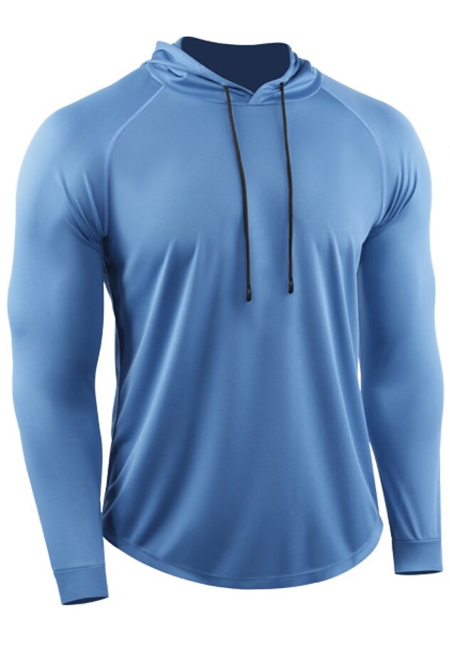 Men's Casual Solid Color Hooded Long Sleeve Basic Sweatshirt