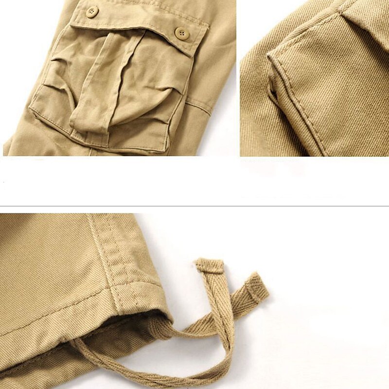 Men's Drawstring Multi Pocket Leg Solid Color Camouflage Pants