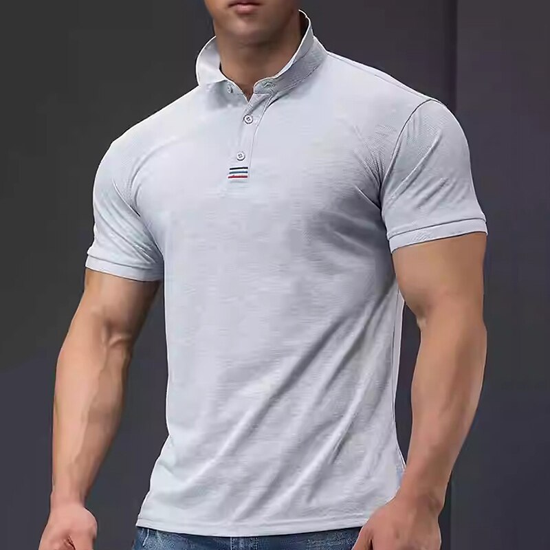 Men's Casual Holiday Classic Fashion Comfortable Breathable Soft Plain Short Sleeve Polo Shirt
