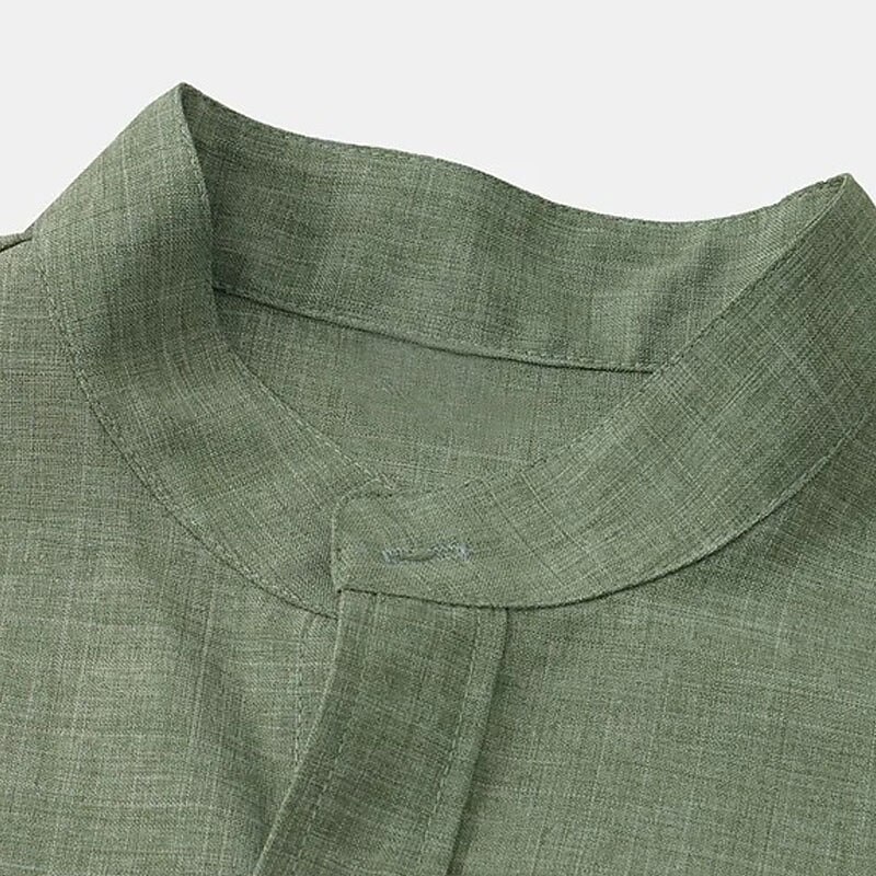 Men's Beach Casual Fashion Vacation Comfortable Light Front Pocket Plain Short Sleeves Shirt