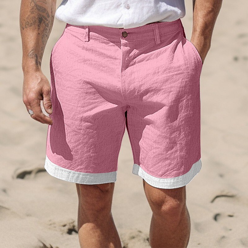 Men's Beach Casual Holiday Fashion Breathable Comfort Elastic Light Plain Shorts