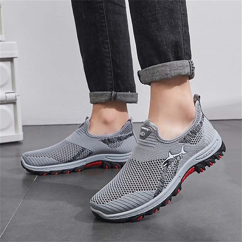 Men's Sneakers Casual Shoes Sporty Look Flyknit Shoes Sporty Vintage Casual Outdoor Daily Running Shoes Hiking Shoes Fitness & Cross Training Shoes Tissage Volant Breathable Top