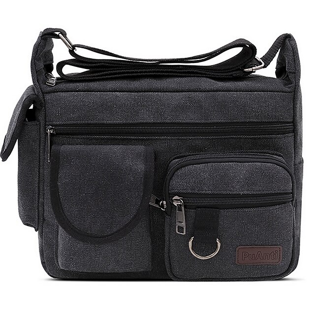 Men's Shoulder Messenger Bag Crossbody Bag Canvas Outdoor Daily Black Brown Green