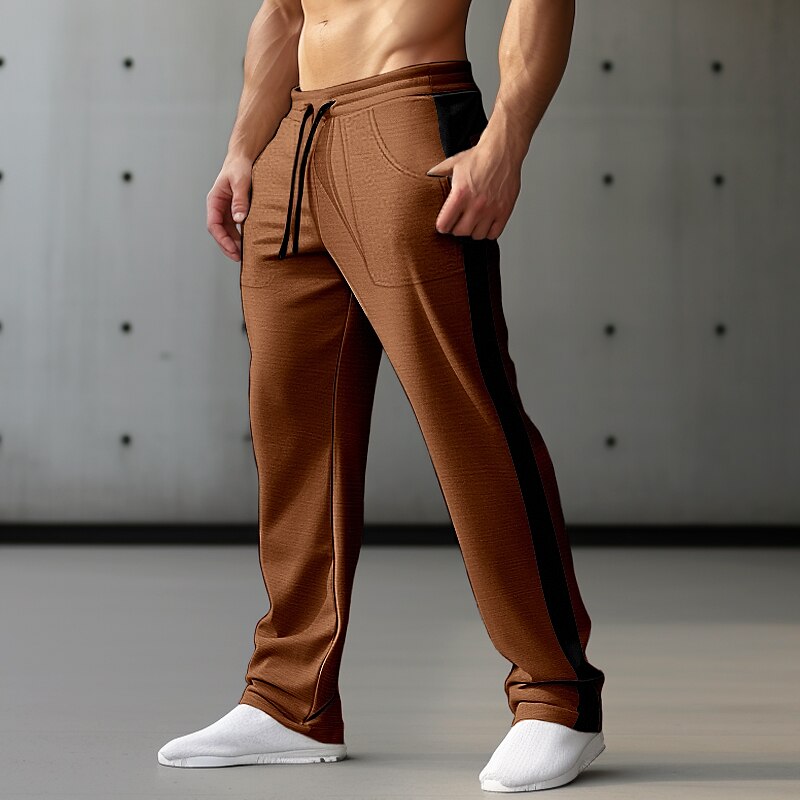 Men's Sweatpants Patchwork Drawstring Elastic Waist Color Block Comfort Breathable Casual Daily Holiday Sports Joggers 