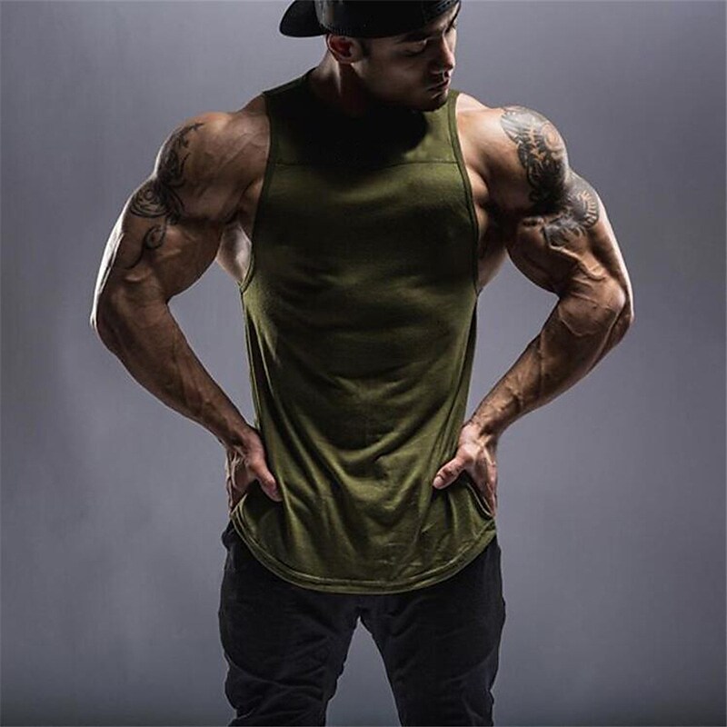 Men's Tank Top Undershirt Solid Color Crew Neck Casual Daily Sleeveless Clothing Apparel Sports 