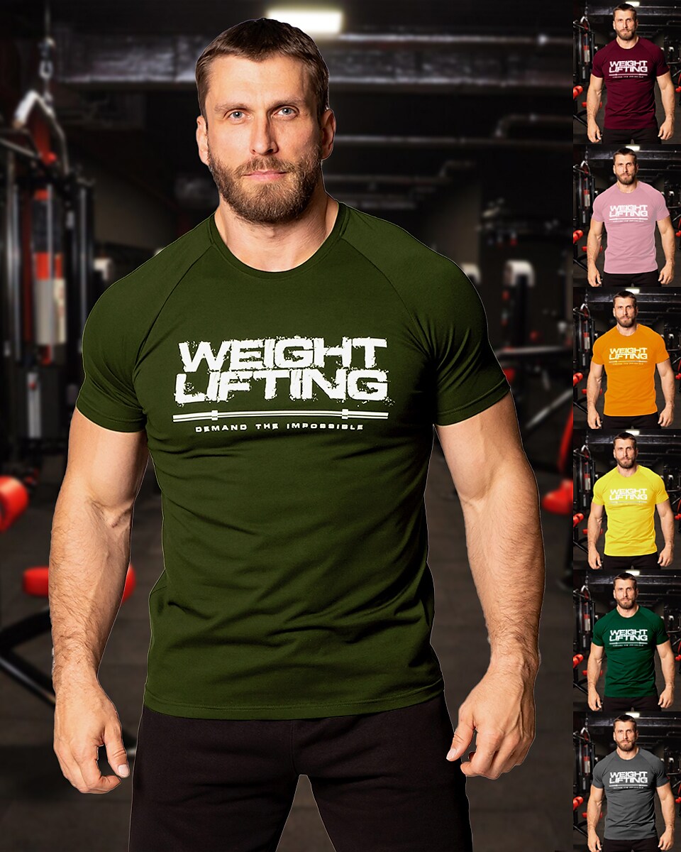 Men's Running Gym Short Sleeve T-shirt Athletic Breathable Wicking Sof