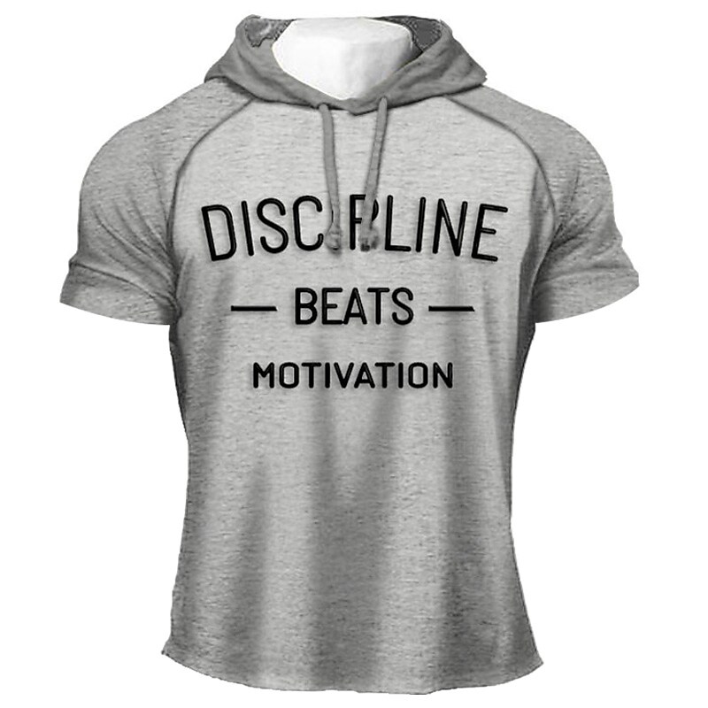 Men's Sweatshirt Letter Hooded Casual Daily Short Sleeve Print Clothing Apparel Cool Casual