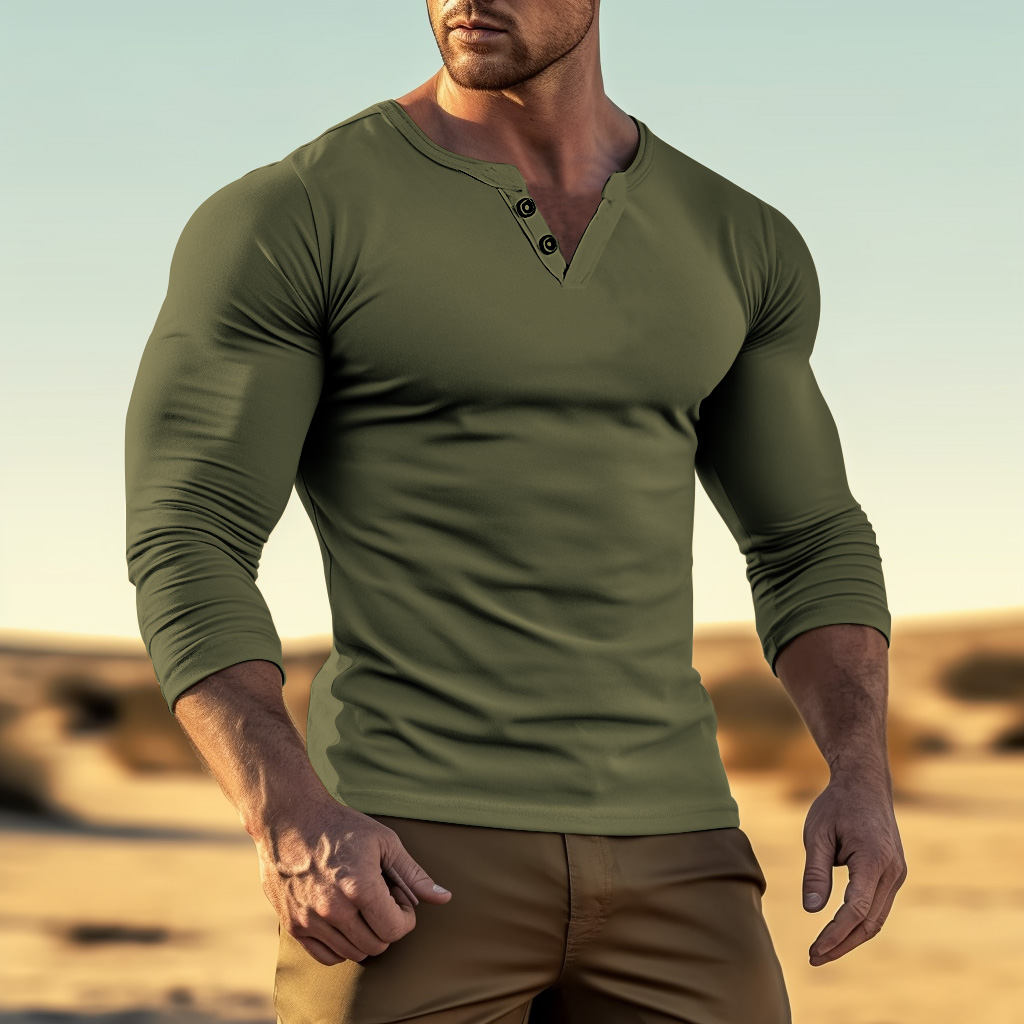 Men's T shirt Plain Crew Neck Street Vacation Long Sleeve Lace up Clothing Apparel Fashion Designer Basic Top