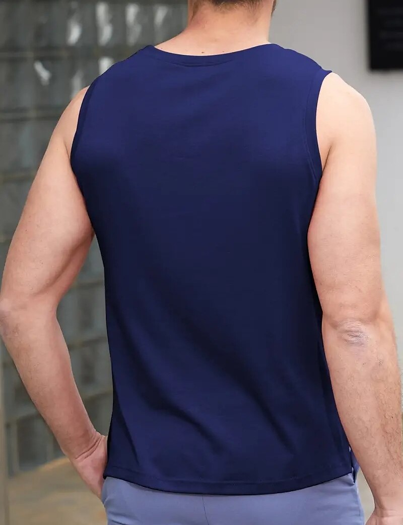 Men's Tank Plain / Solid Crew Neck Outdoor Going out Sleeveless Clothing Apparel Fashion Designer Muscle Top