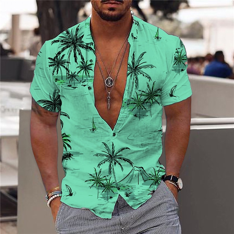 Men's Hawaiian Shirt Graphic Prints Beach Turndown Casual Holiday Shor