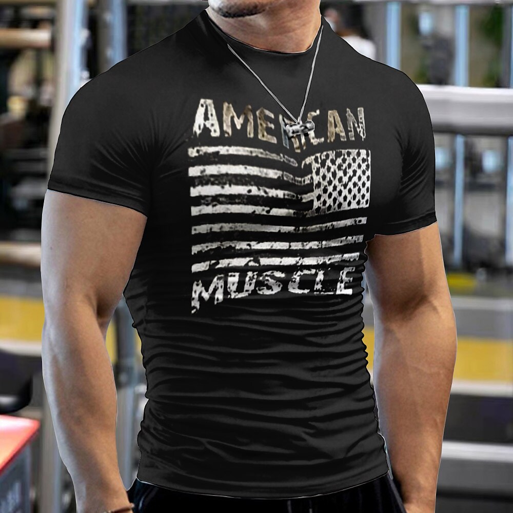Men's Compression Shirt Running Shirt Short Sleeve Base Layer Top Athletic Athleisure Breathable Moisture Wicking Soft Fitness Gym Workout Running Sportswear Activewear USA Black White Red