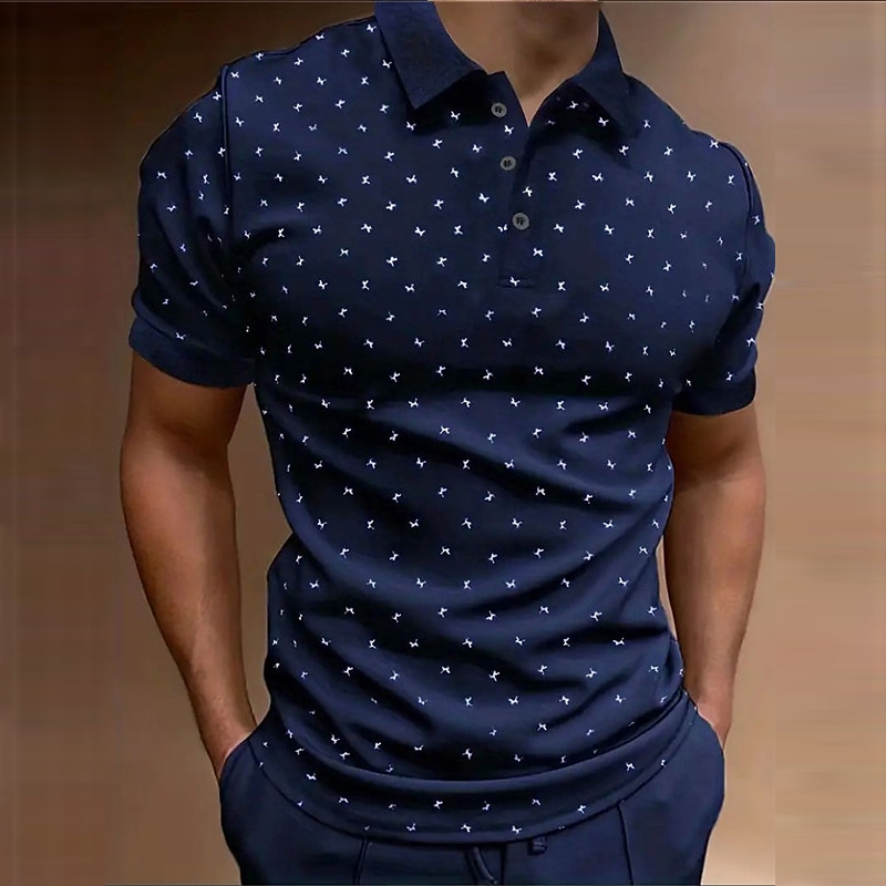 Men's Button Up Polos Lapel Polo Polo Shirt  Graphic Turndown Outdoor Street Short Sleeves Print  Golf Shirt