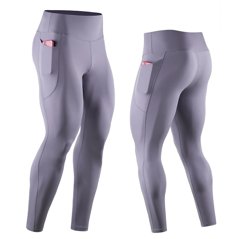 Men's Running Tights Leggings Side Pockets with Phone Pocket Athletic