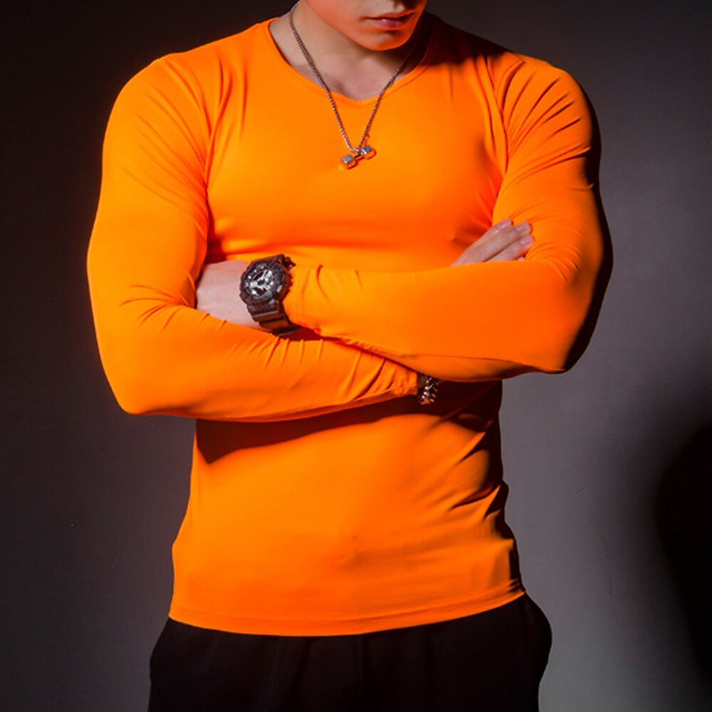 Men's Compression Shirt Running Shirt Long Sleeve Base Layer Athletic