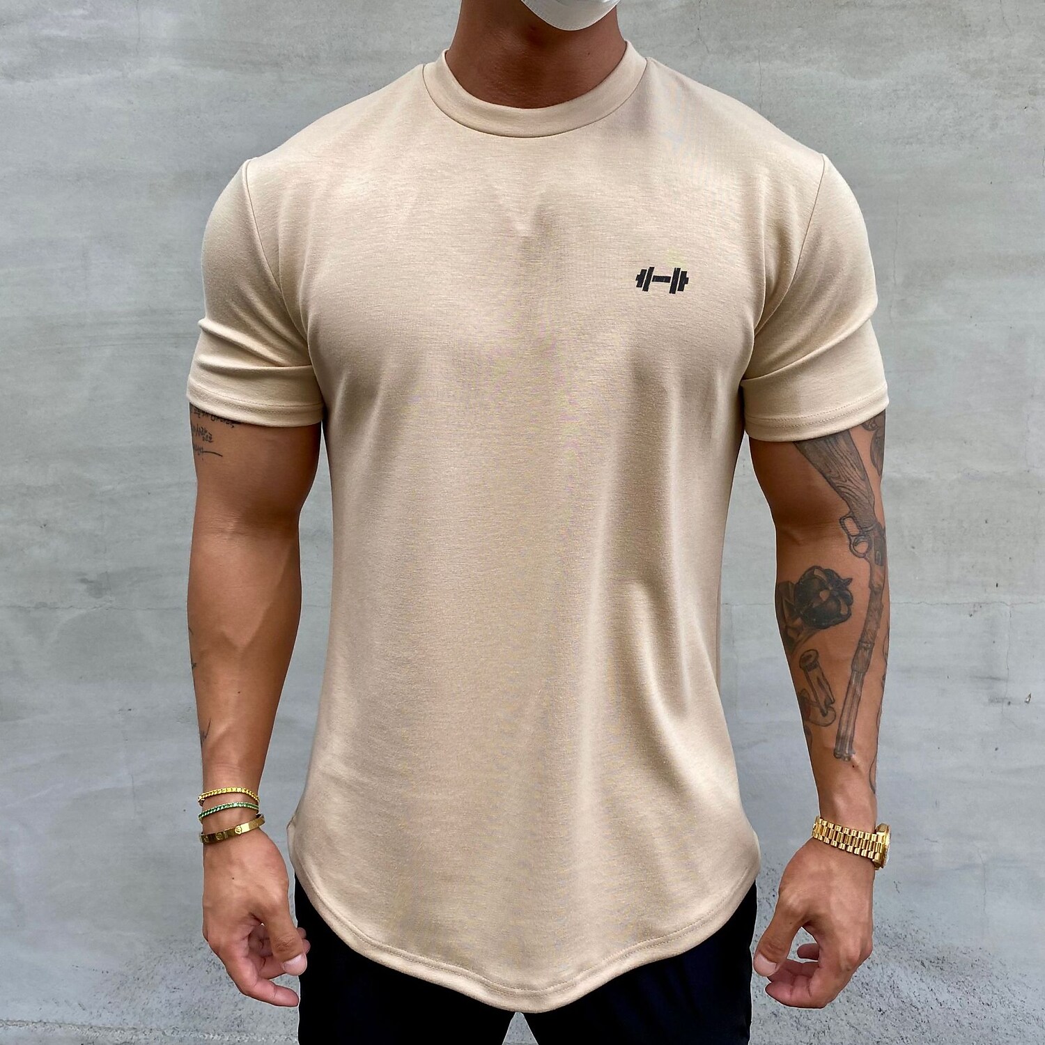 Men's Running Gym Short Sleeve Top Athletic Cotton Breathable Soft Sweat wicking Sportswear