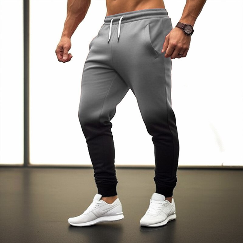 Men's Sweatpants Trousers Drawstring Elastic Waist Elastic Cuff Color Block Comfort Breathable Casual Daily Sports Joggers 