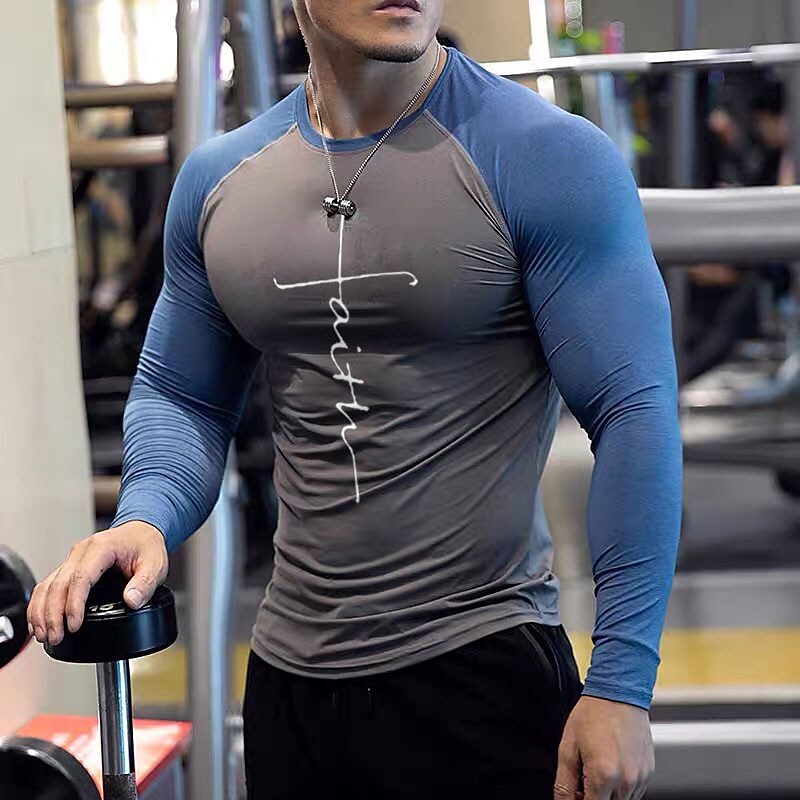 Men's Compression Running Shirt Long Sleeve Breathable Quick Dry Soft