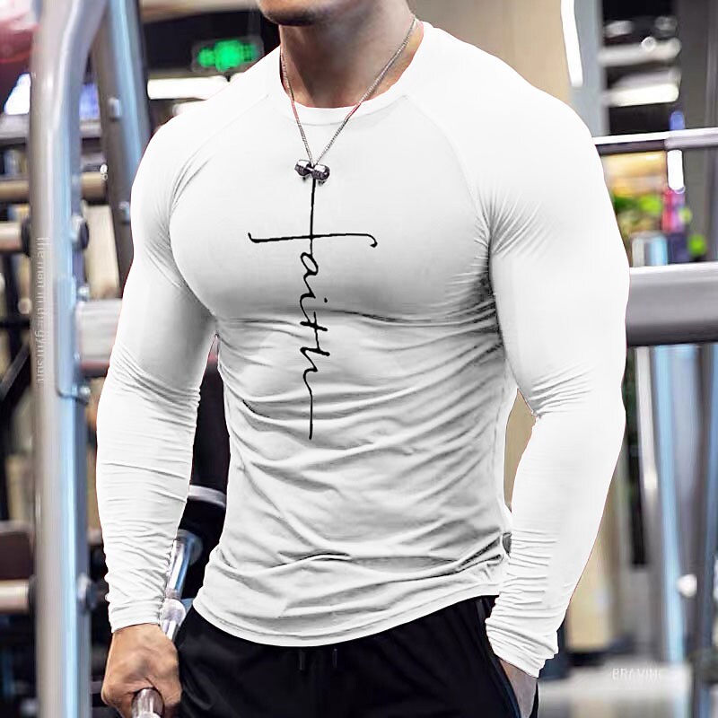 Men's Compression Running Shirt Long Sleeve Breathable Quick Dry Soft