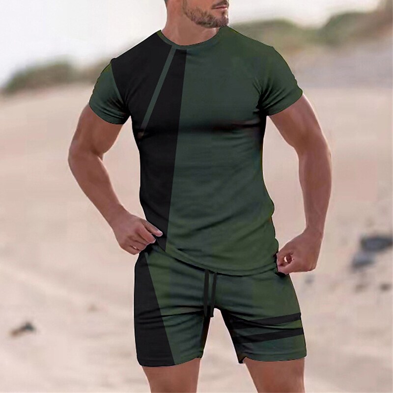 Men's Tennis Short Sleeve Shirt Street Elastic Short Tracksuit