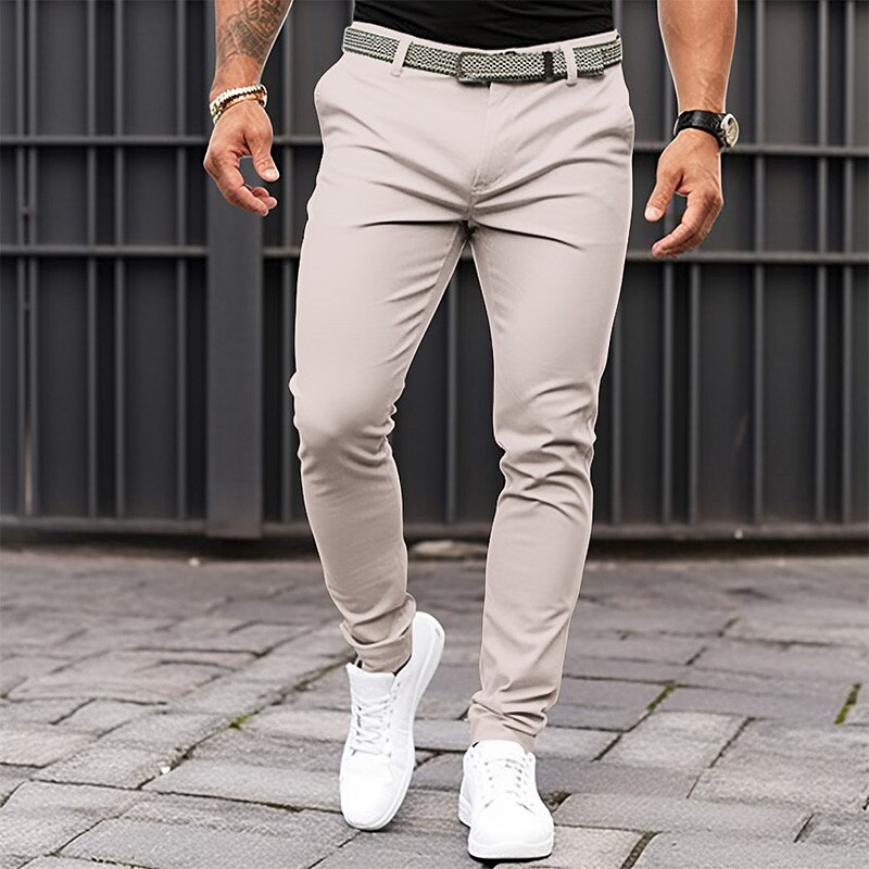 Men's Chinos Summer Pants Casual Pants Front Pocket Plain Comfort Breathable Casual Daily Holiday Fashion Trousers 