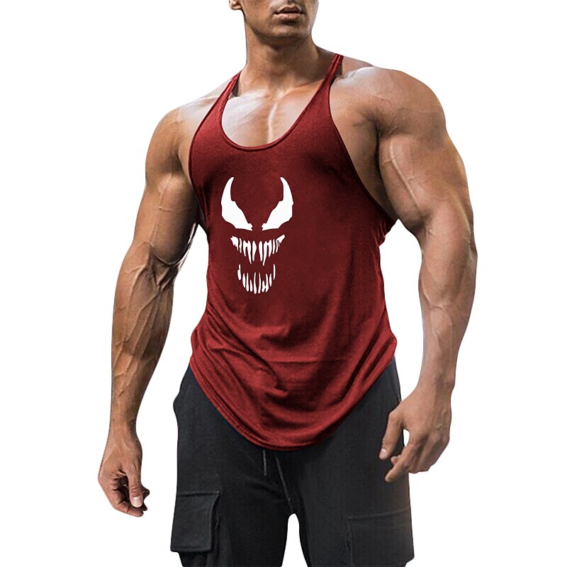 Men's Running Tank Top 3D Print Classic Sleeveless Casual Breathable S