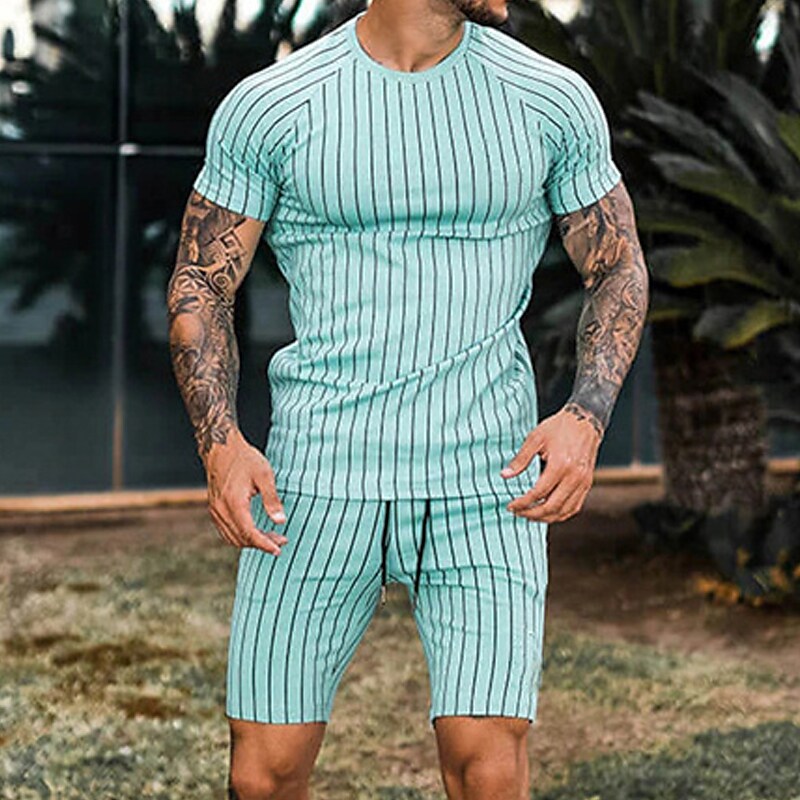 Men's T-shirt Suits Tracksuit Tennis Shirt Shorts and T Shirt Set Set 