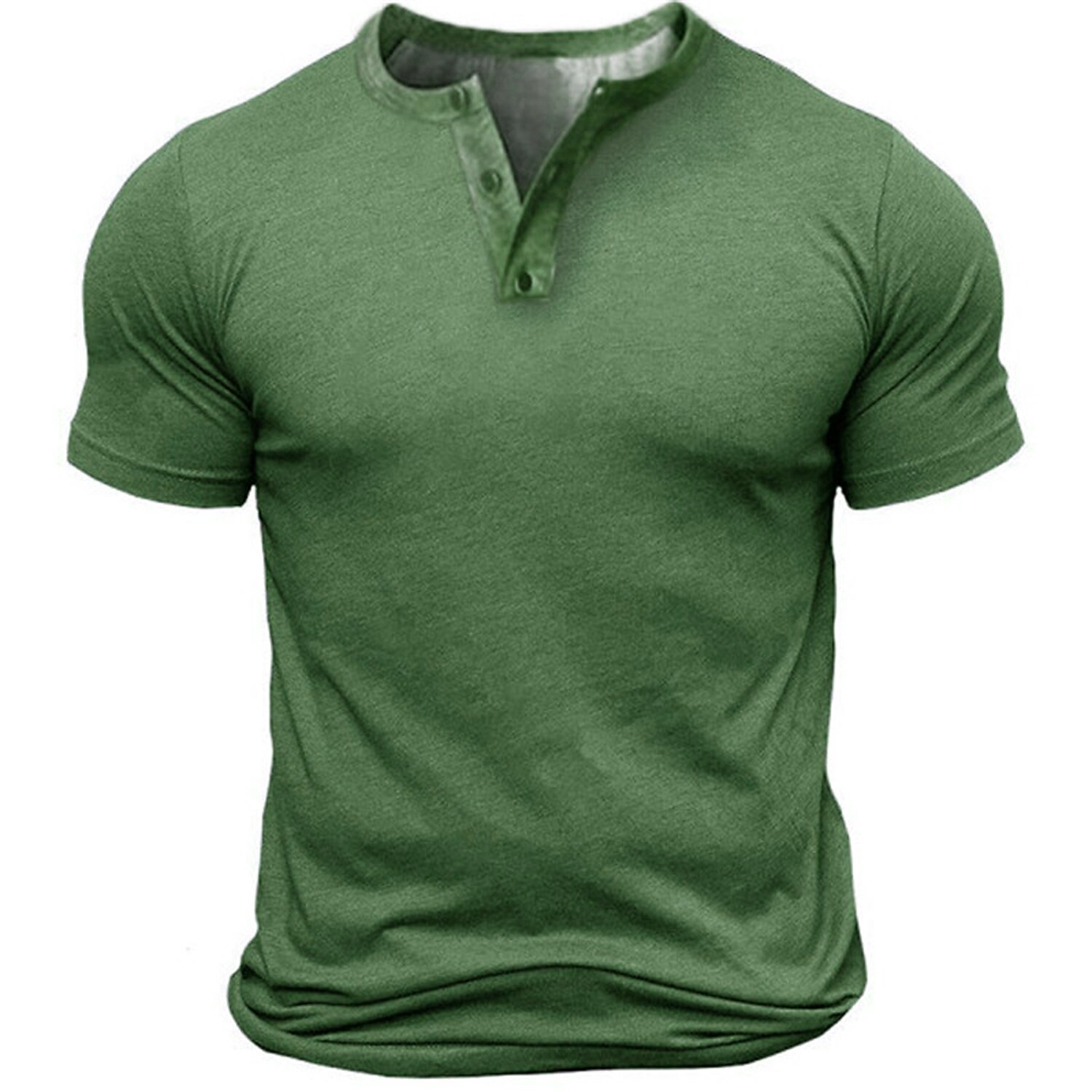 Men's T shirt Tee Henley Shirt Tee Solid Color Outdoor Daily Short Sleeve Button-Down 
