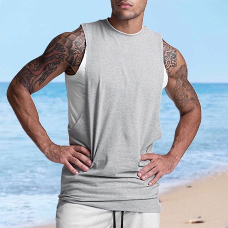 Men's Tank Top Undershirt Sleeveless Shirt Plain Crew Neck Outdoor Going out Sleeveless Designer Muscle Vest Top
