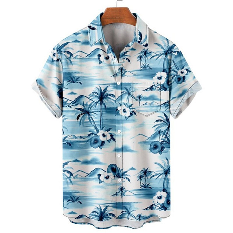 Men's Shirt Graphic Shirt Aloha Shirt Leopard Floral Scenery Turndown